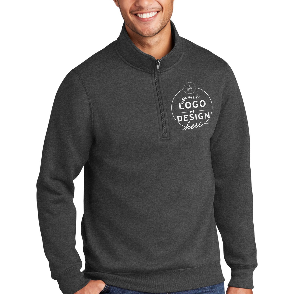 CUSTOM LOGO | Unisex Quarter-Zip Sweatshirt [PORT & CO]