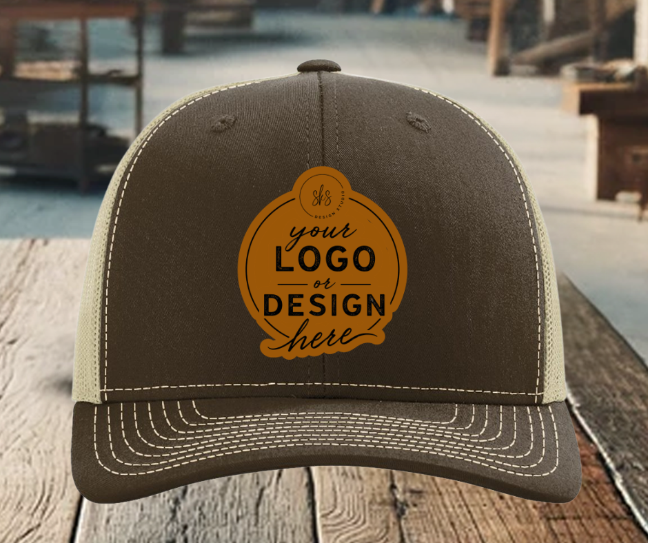 CUSTOM LOGO | Richardson 112 Hat with Laser Engraved Leather Patch