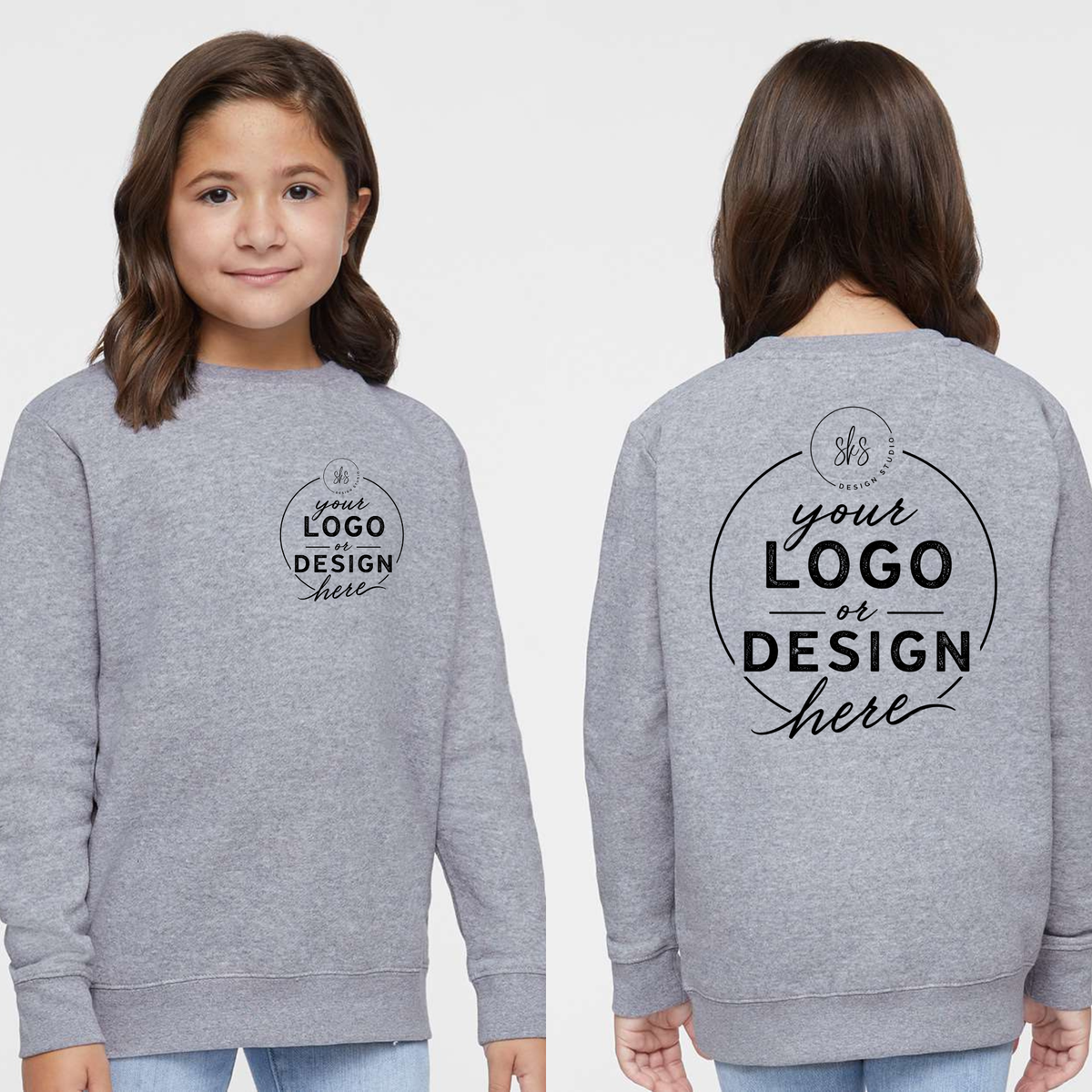 CUSTOM LOGO | Youth Crewneck Sweatshirt [LAT]