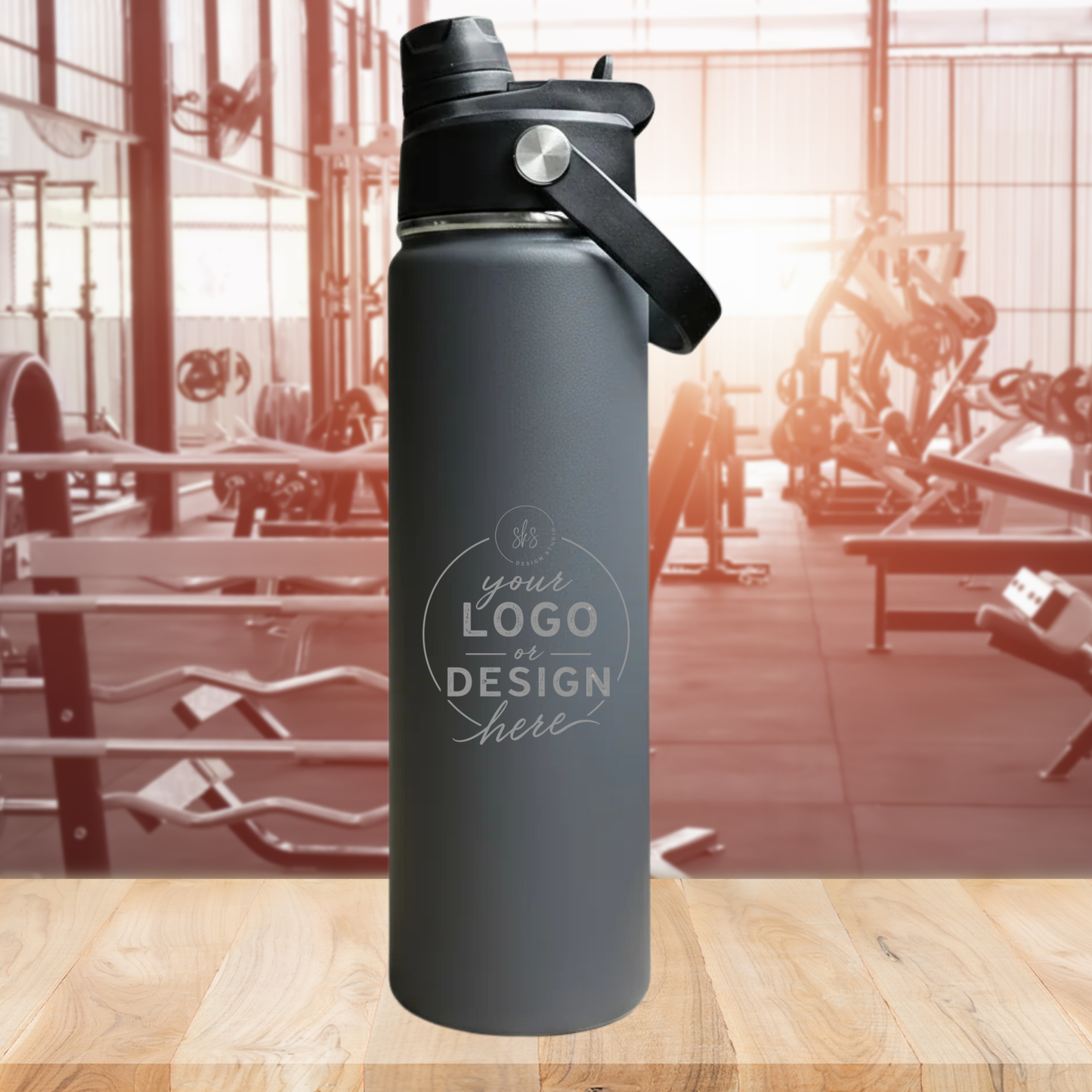 CUSTOM LOGO | ENGRAVED | 22oz Stainless Steel Sports Water Bottle
