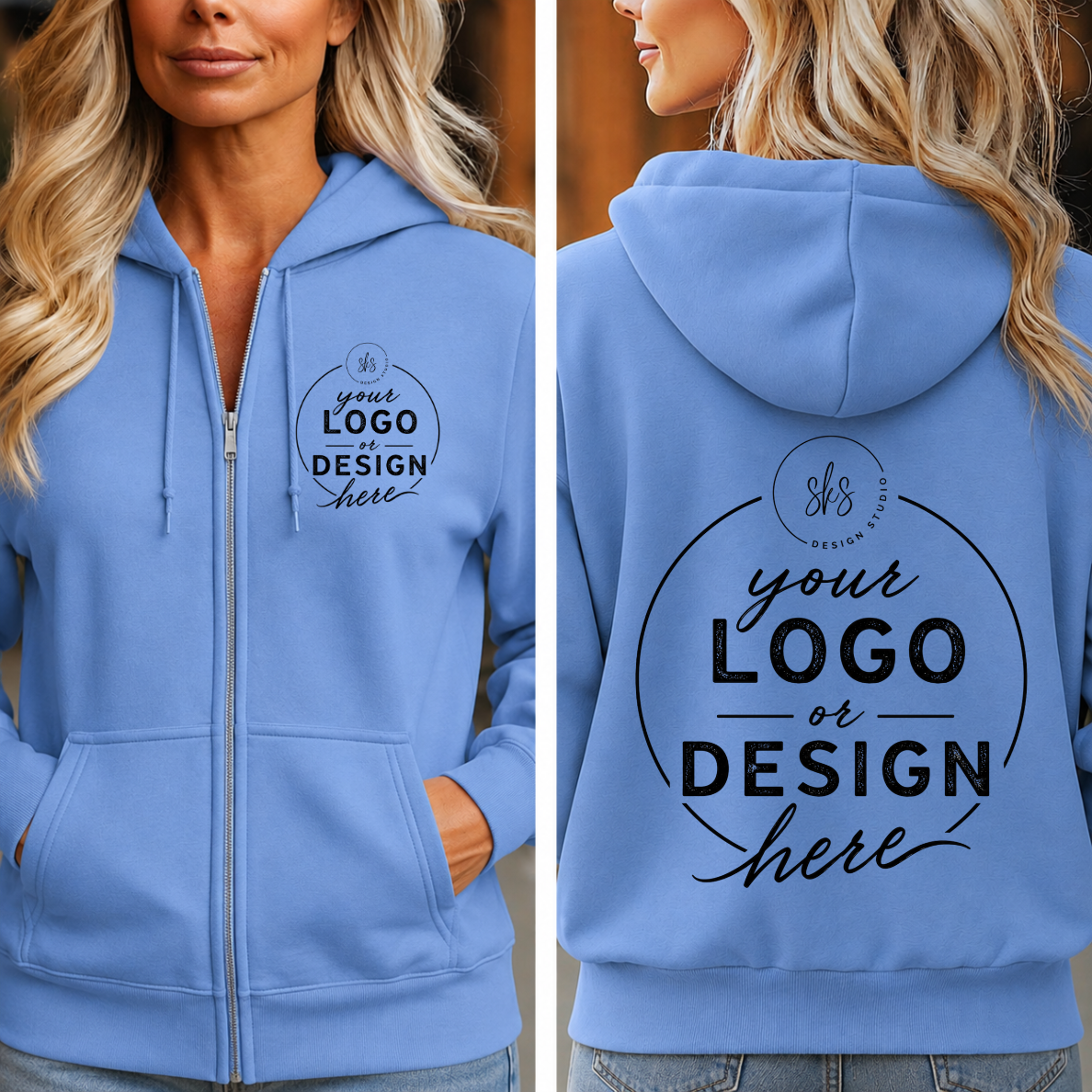 CUSTOM LOGO | Unisex Zip Up Hoodie [GILDAN]