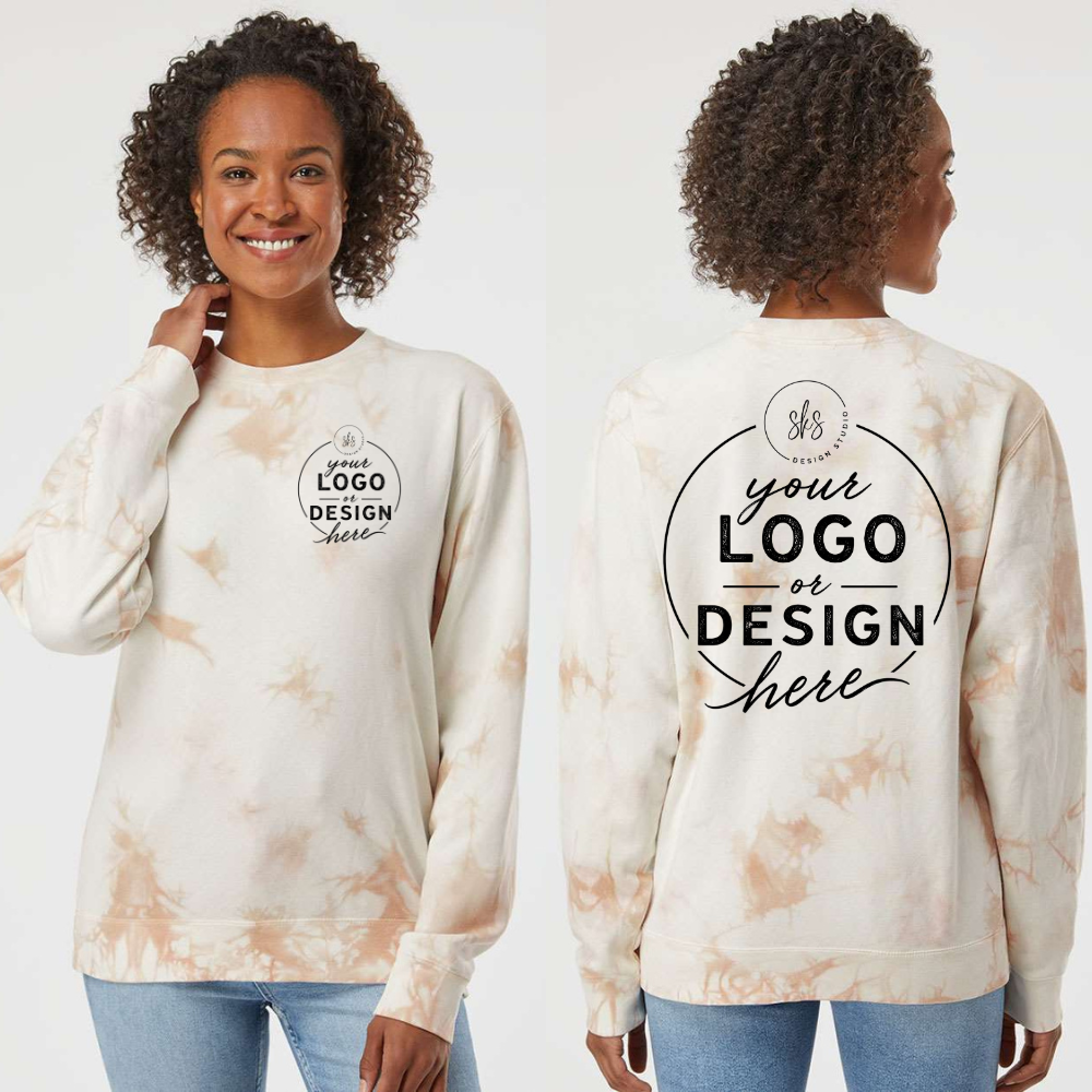 CUSTOM LOGO | Unisex Tie-Dyed Crewneck [INDEPENDENT TRADING CO.]