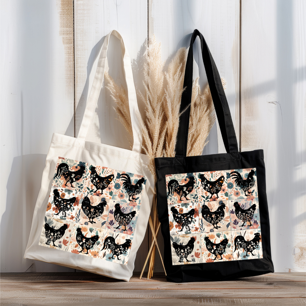 Boho Chickens | Canvas Tote Bag