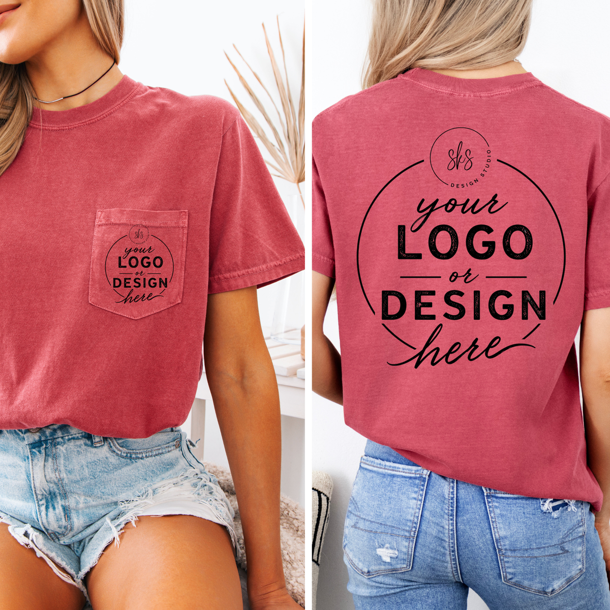 CUSTOM LOGO | Unisex Pocket Tee [COMFORT COLORS]