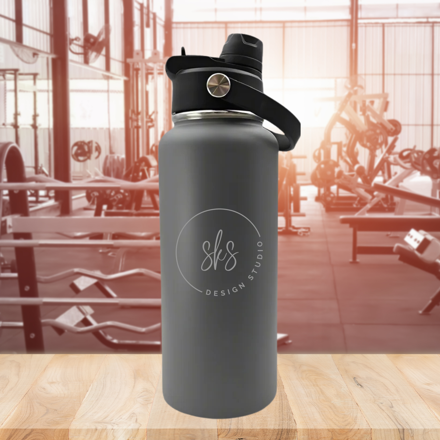 CUSTOM LOGO | ENGRAVED | 32oz Stainless Steel Sports Water Bottle