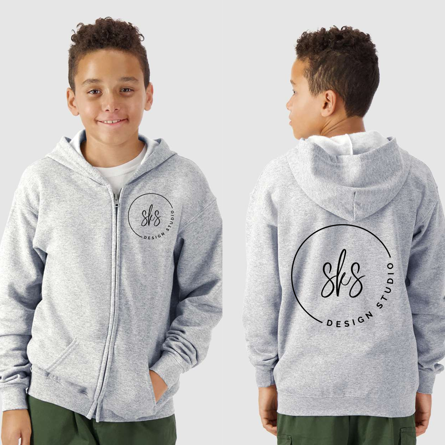 CUSTOM LOGO | Youth Zip Up Hoodie [GILDAN]