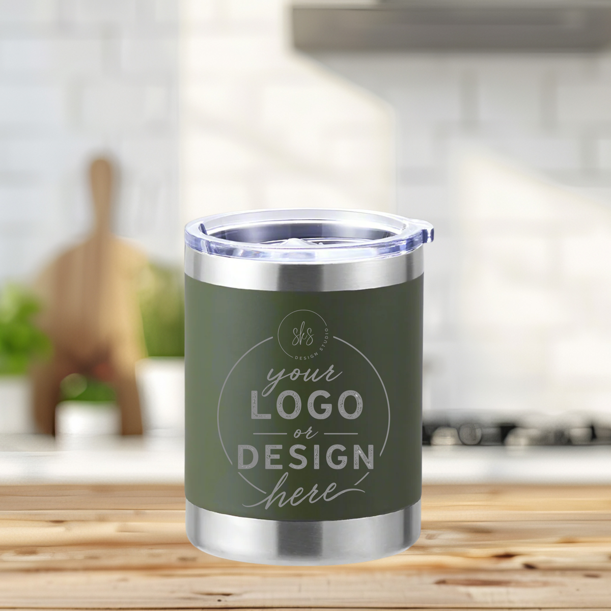 CUSTOM LOGO | ENGRAVED | 10oz Stainless Steel Tumbler