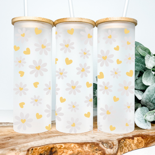 Daisy | VINYL | 25oz Skinny Glass Tumbler