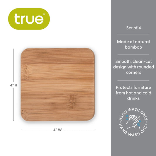 Stack Square Bamboo Coasters - Set of 4