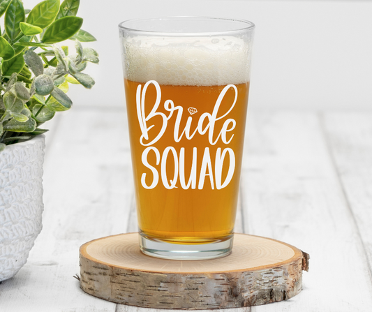 Bride Squad | ENGRAVED | 16 oz Pint Glass