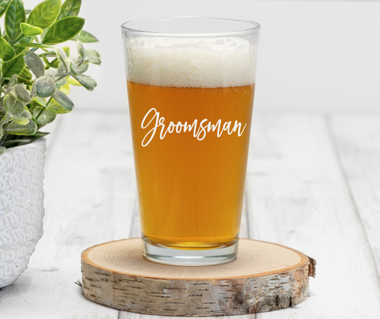 Groomsman | ENGRAVED | 16 oz Pint Glass