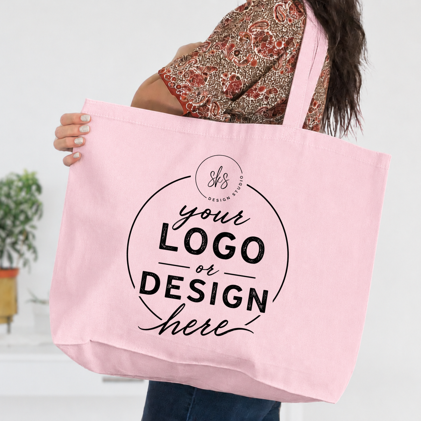 CUSTOM LOGO | Jumbo Canvas Tote Bag