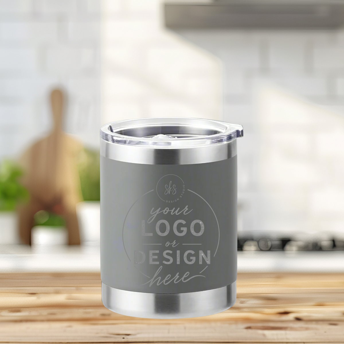 CUSTOM LOGO | ENGRAVED | 10oz Stainless Steel Tumbler