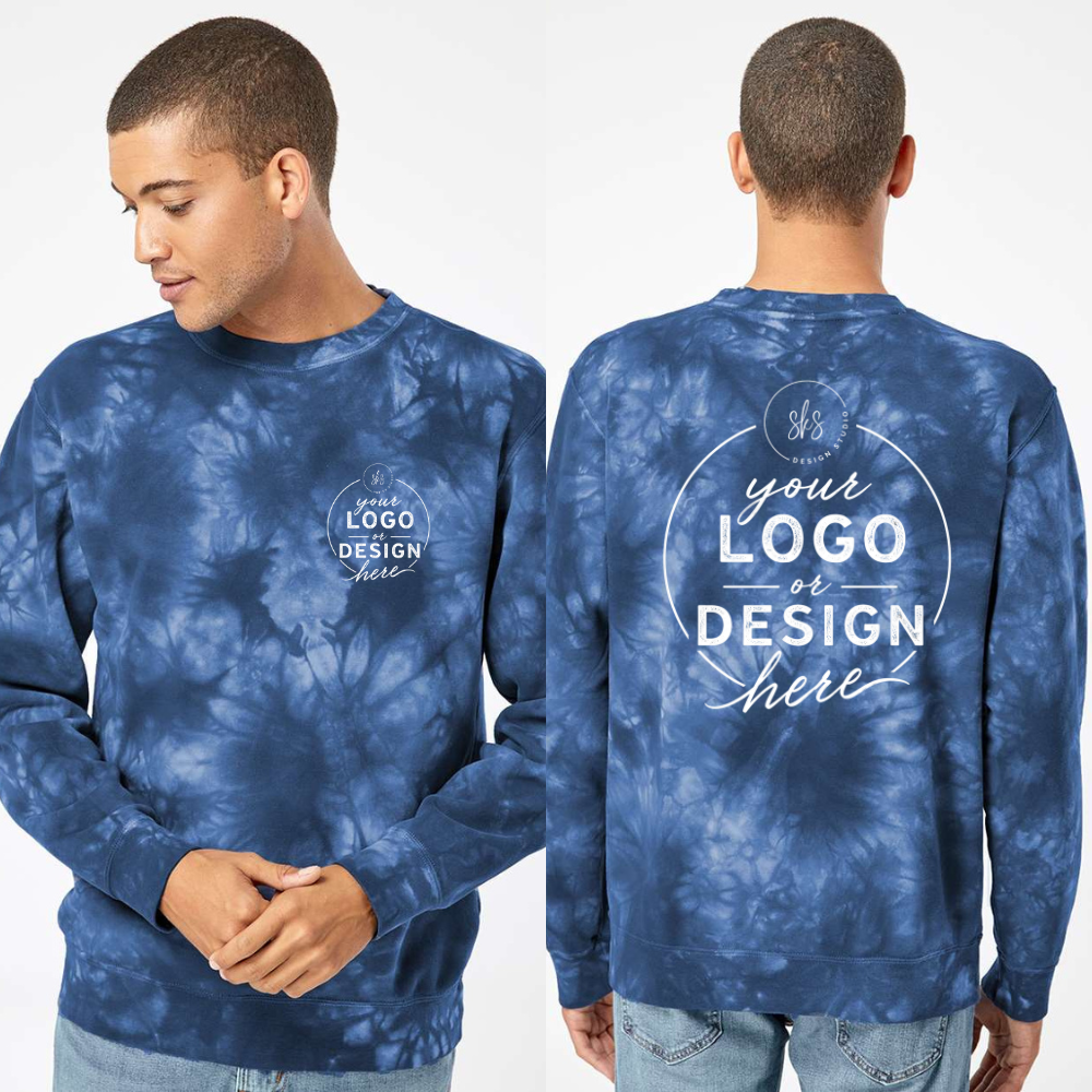 CUSTOM LOGO | Unisex Tie-Dyed Crewneck [INDEPENDENT TRADING CO.]
