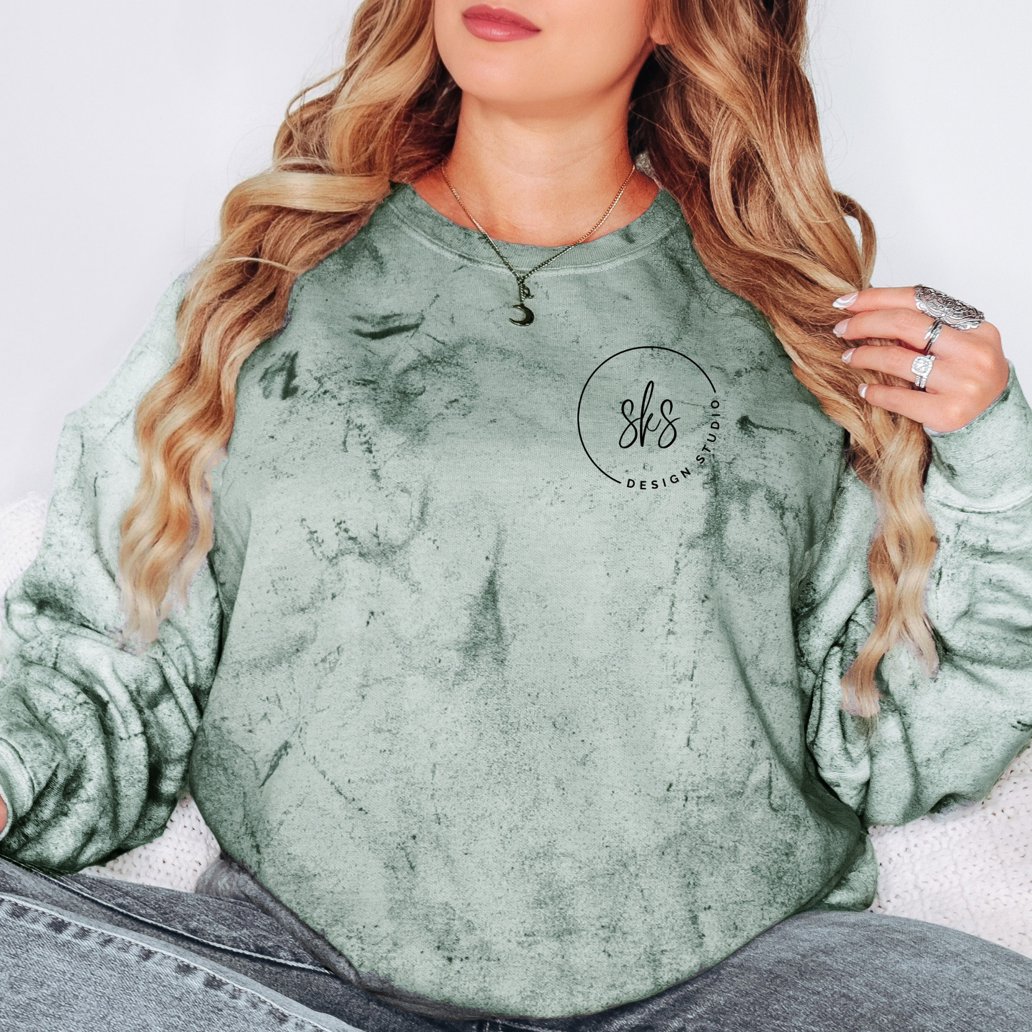CUSTOM LOGO | Unisex Color Blast Crewneck Sweatshirt [COMFORT COLORS]