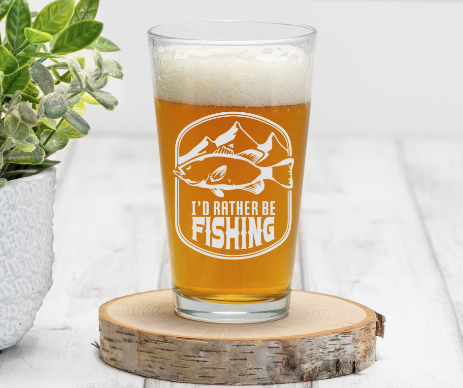 I'd Rather Be Fishing | ENGRAVED | 16 oz Pint Glass