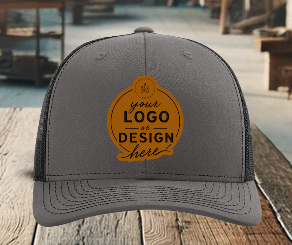 CUSTOM LOGO | Richardson 112 Hat with Laser Engraved Leather Patch