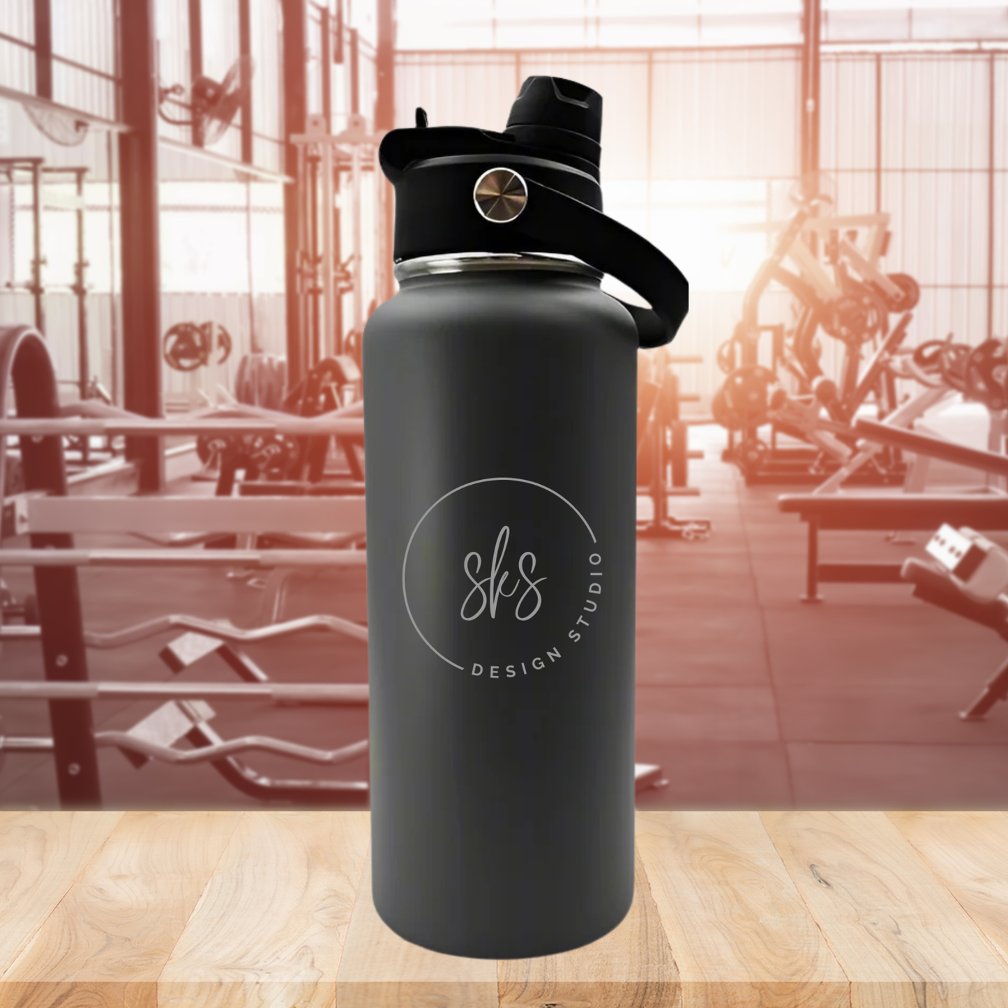 CUSTOM LOGO | ENGRAVED | 32oz Stainless Steel Sports Water Bottle