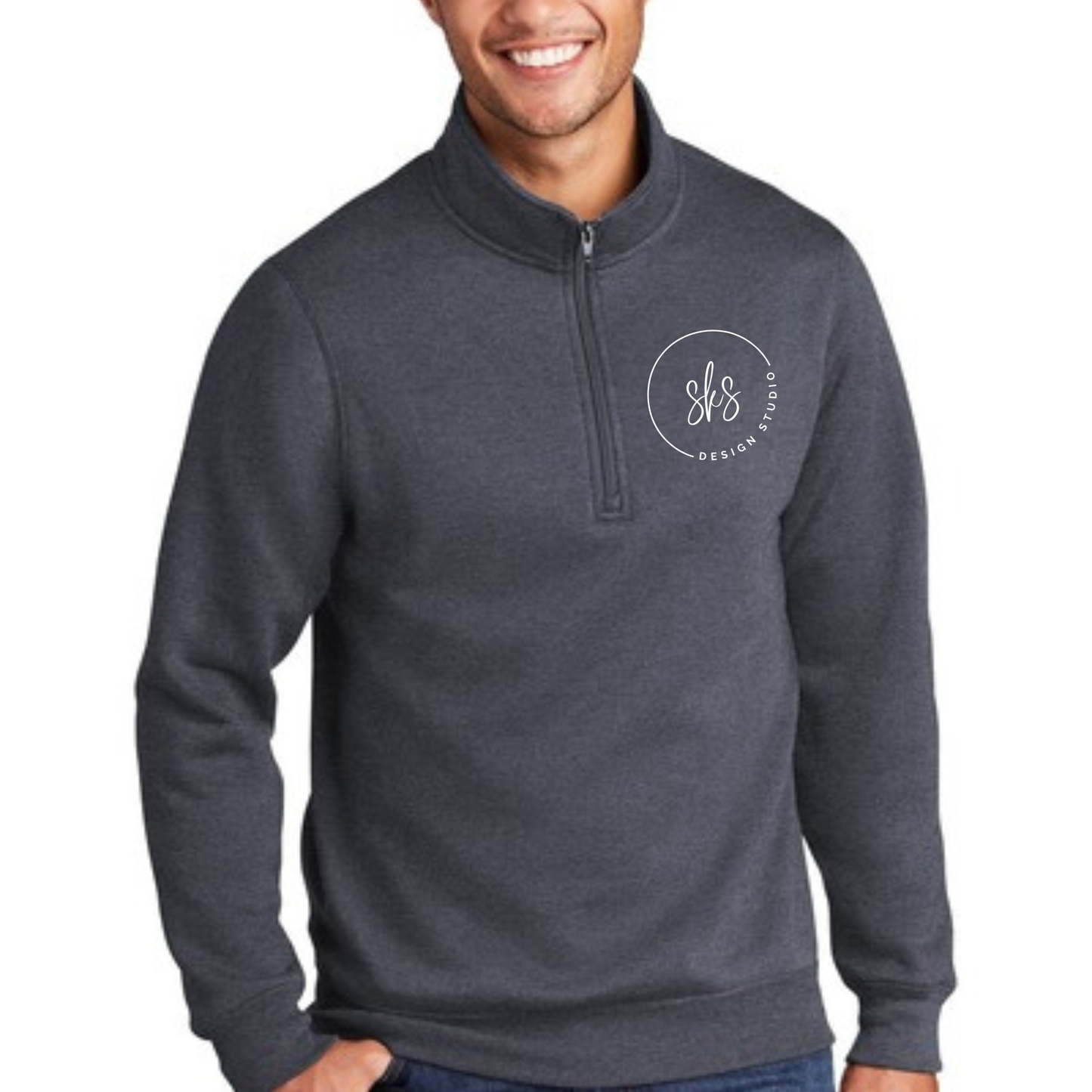 CUSTOM LOGO | Unisex Quarter-Zip Sweatshirt [PORT & CO]