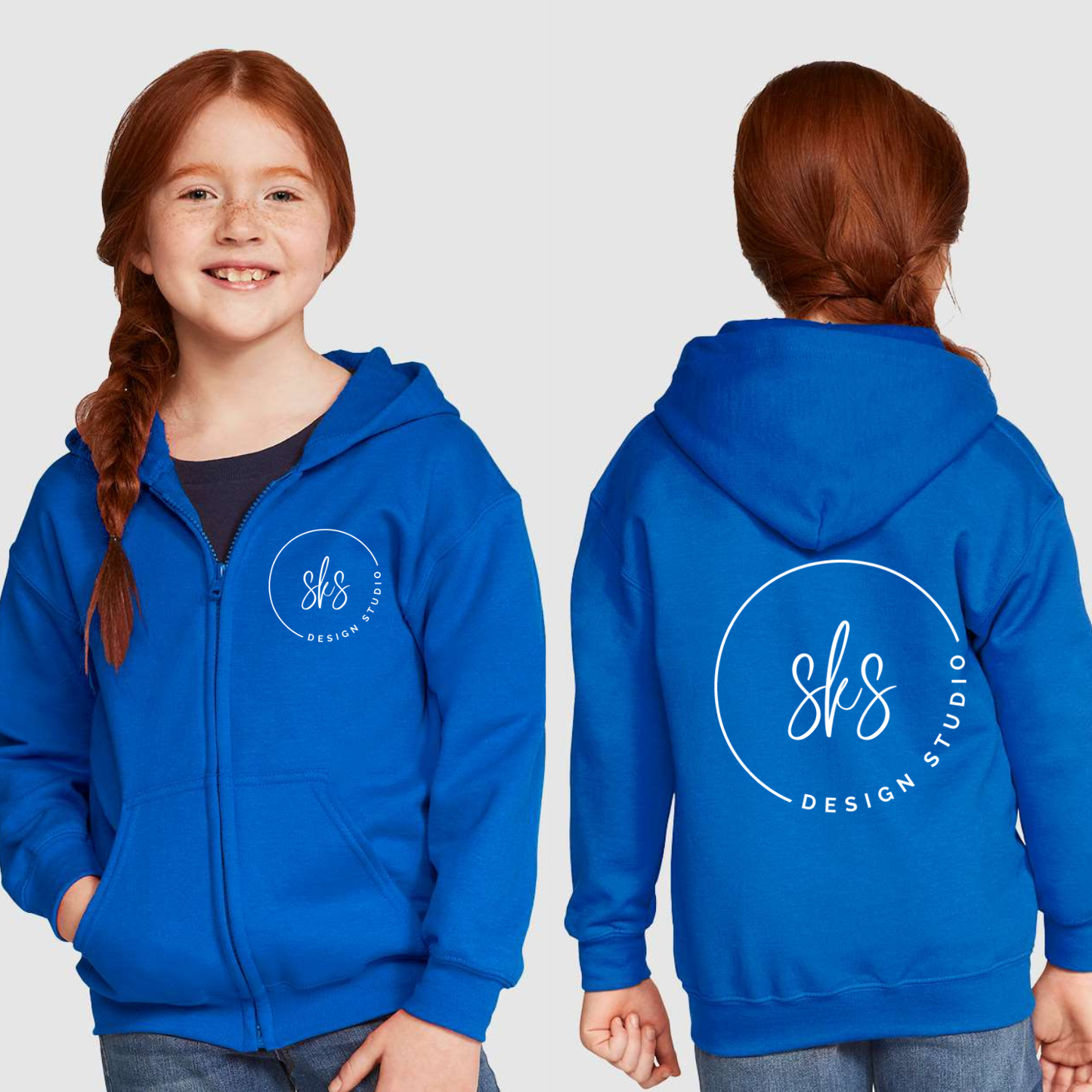 CUSTOM LOGO | Youth Zip Up Hoodie [GILDAN]
