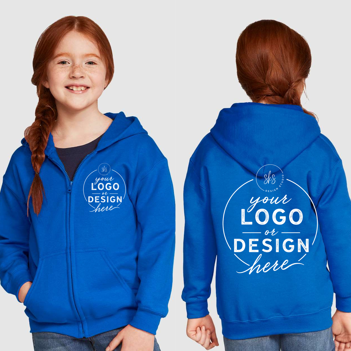 CUSTOM LOGO | Youth Zip Up Hoodie [GILDAN]
