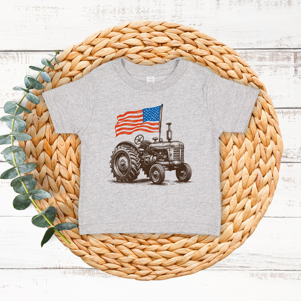 American Flag Tractor | Toddler T-Shirt
