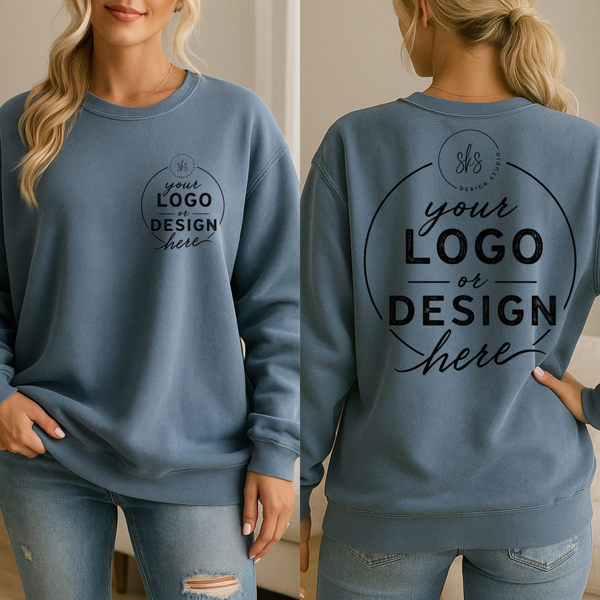 CUSTOM LOGO | Unisex Crewneck Sweatshirt [COMFORT COLORS]