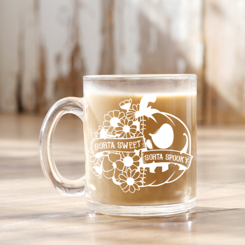 Sorta Sweet, Sorta Spooky | VINYL | 12 oz Clear Coffee Mug