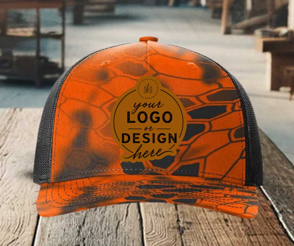 CUSTOM LOGO | Kryptek Richardson 112 Hat with Laser Engraved Leather Patch
