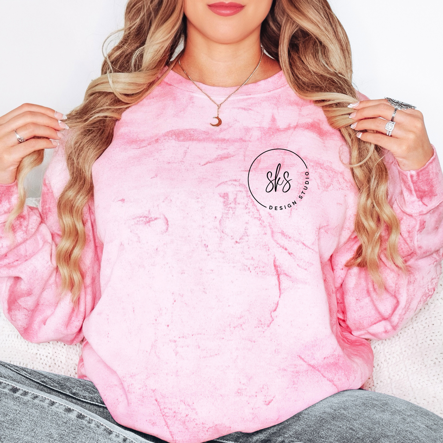 CUSTOM LOGO | Unisex Color Blast Crewneck Sweatshirt [COMFORT COLORS]