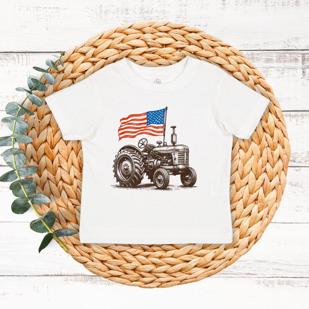 American Flag Tractor | Toddler T-Shirt
