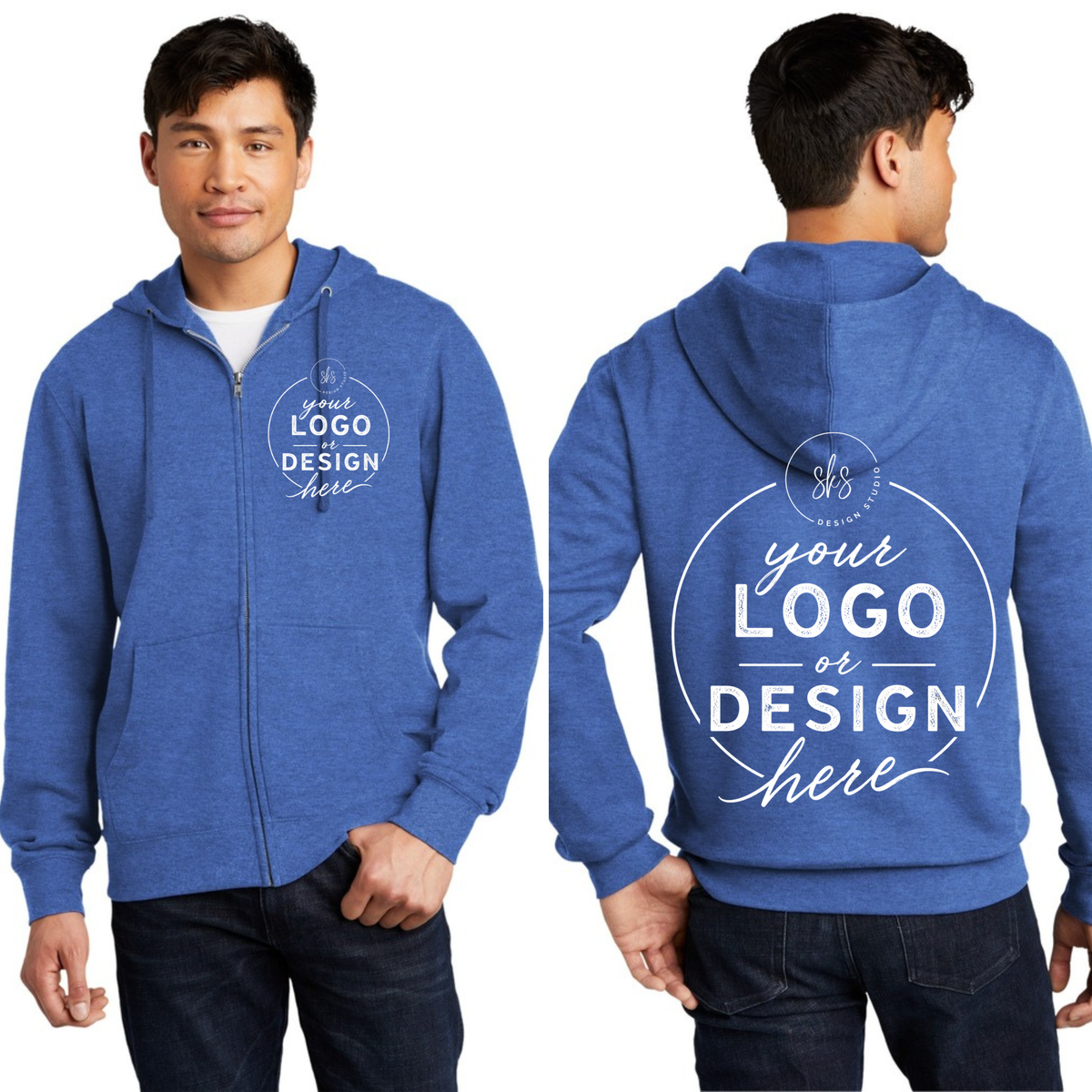 CUSTOM LOGO | Unisex Zip Up Hoodie [DISTRICT]