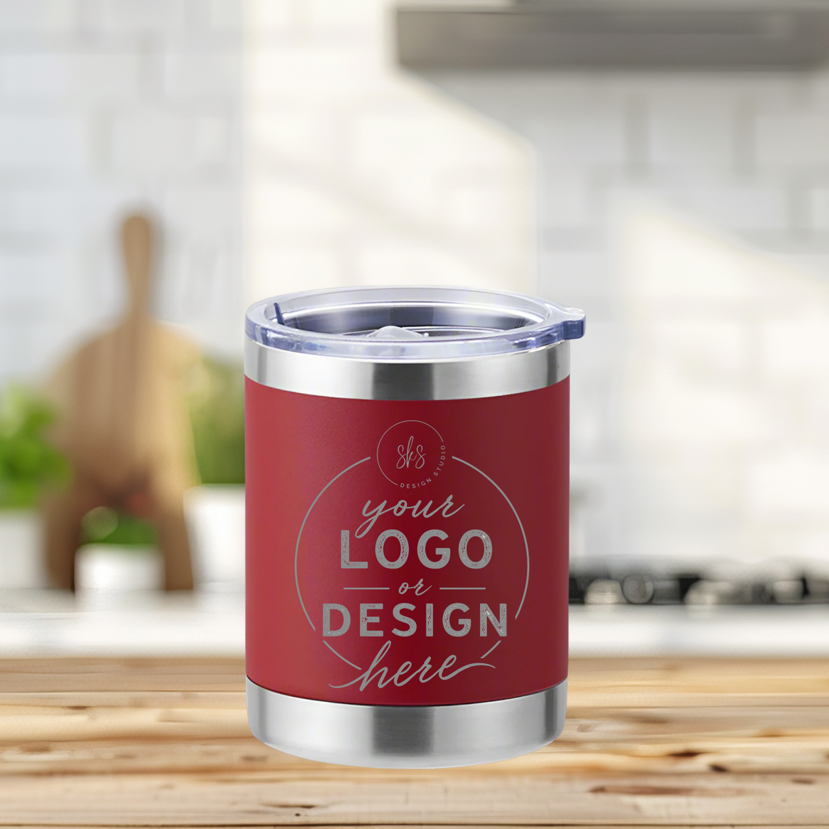 CUSTOM LOGO | ENGRAVED | 10oz Stainless Steel Tumbler
