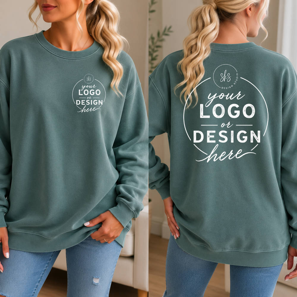 CUSTOM LOGO | Unisex Crewneck Sweatshirt [COMFORT COLORS]