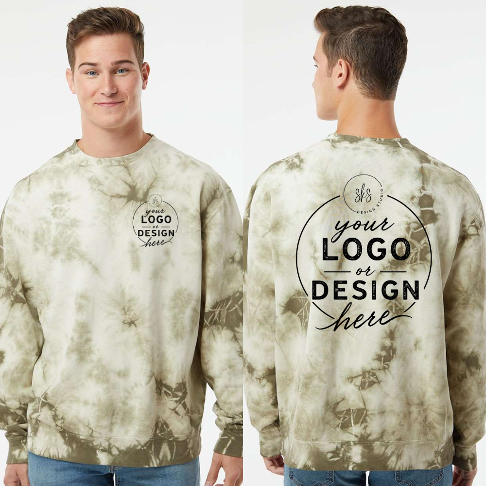 CUSTOM LOGO | Unisex Tie-Dyed Crewneck [INDEPENDENT TRADING CO.]