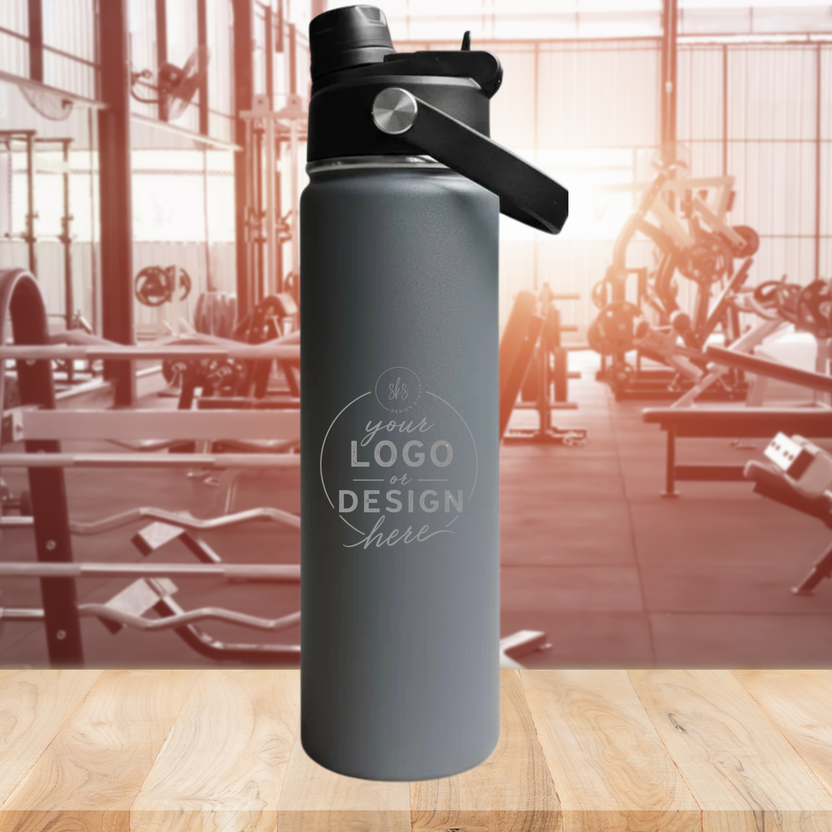 CUSTOM LOGO | ENGRAVED | 22oz Stainless Steel Sports Water Bottle