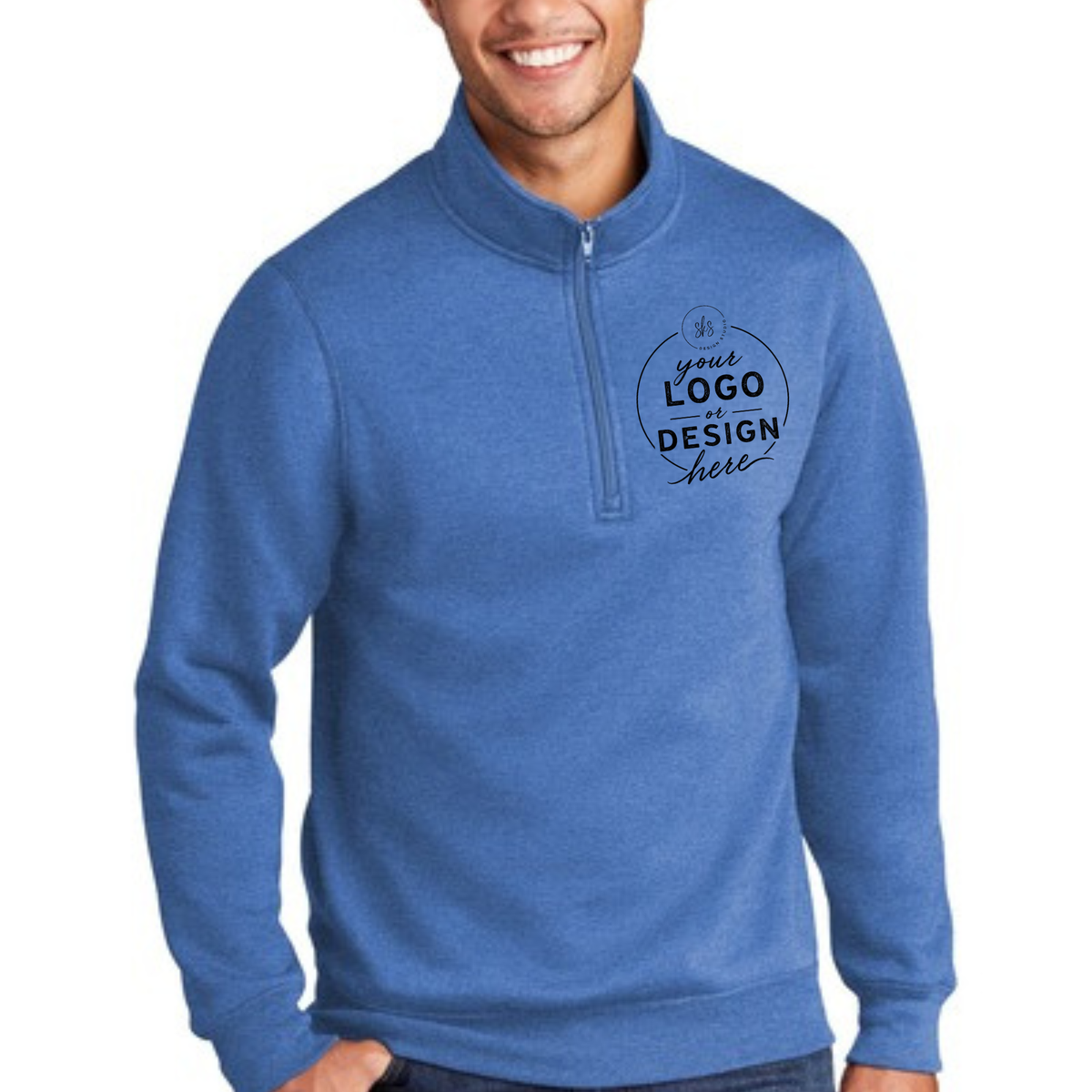 CUSTOM LOGO | Unisex Quarter-Zip Sweatshirt [PORT & CO]
