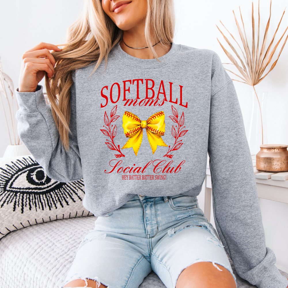 Softball Moms Social Club | Unisex Crewneck Sweatshirt
