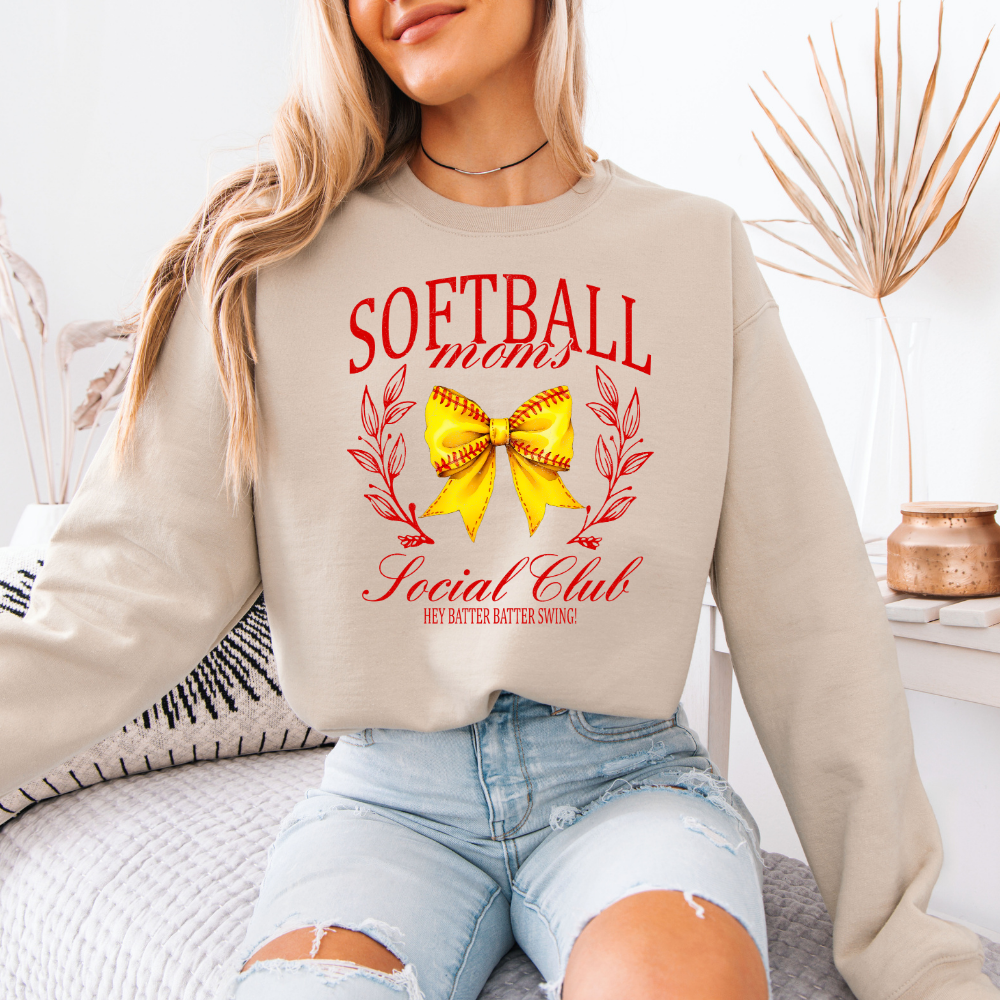 Softball Moms Social Club | Unisex Crewneck Sweatshirt