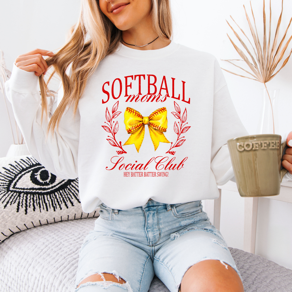 Softball Moms Social Club | Unisex Crewneck Sweatshirt
