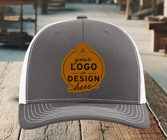 CUSTOM LOGO | Richardson 112 Hat with Laser Engraved Leather Patch