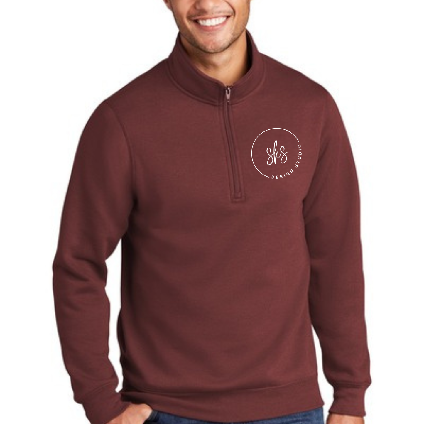 CUSTOM LOGO | Unisex Quarter-Zip Sweatshirt [PORT & CO]