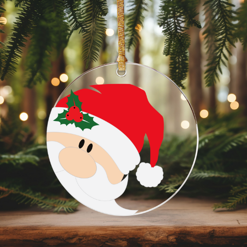 Santa | VINYL | Christmas Ornament