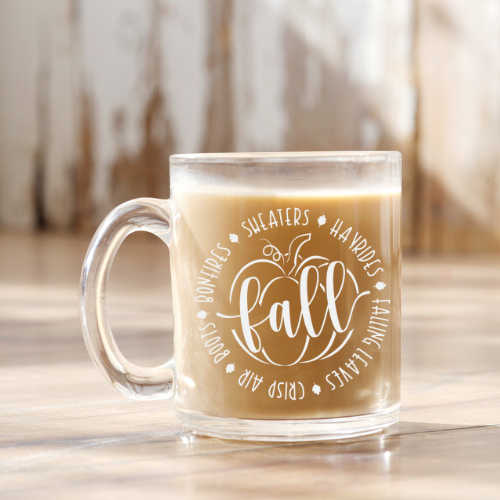 Fall Things | VINYL | 12 oz Clear Coffee Mug