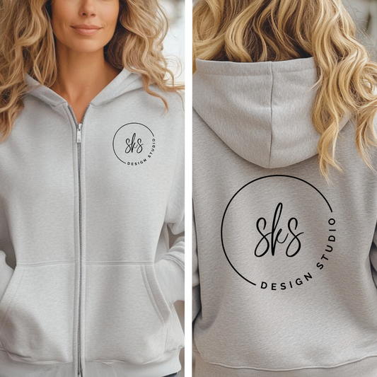 CUSTOM LOGO | Unisex Zip Up Hoodie