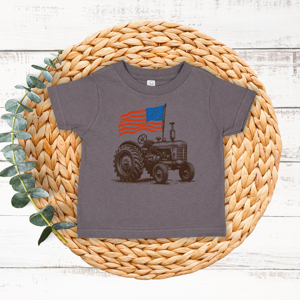 American Flag Tractor | Toddler T-Shirt
