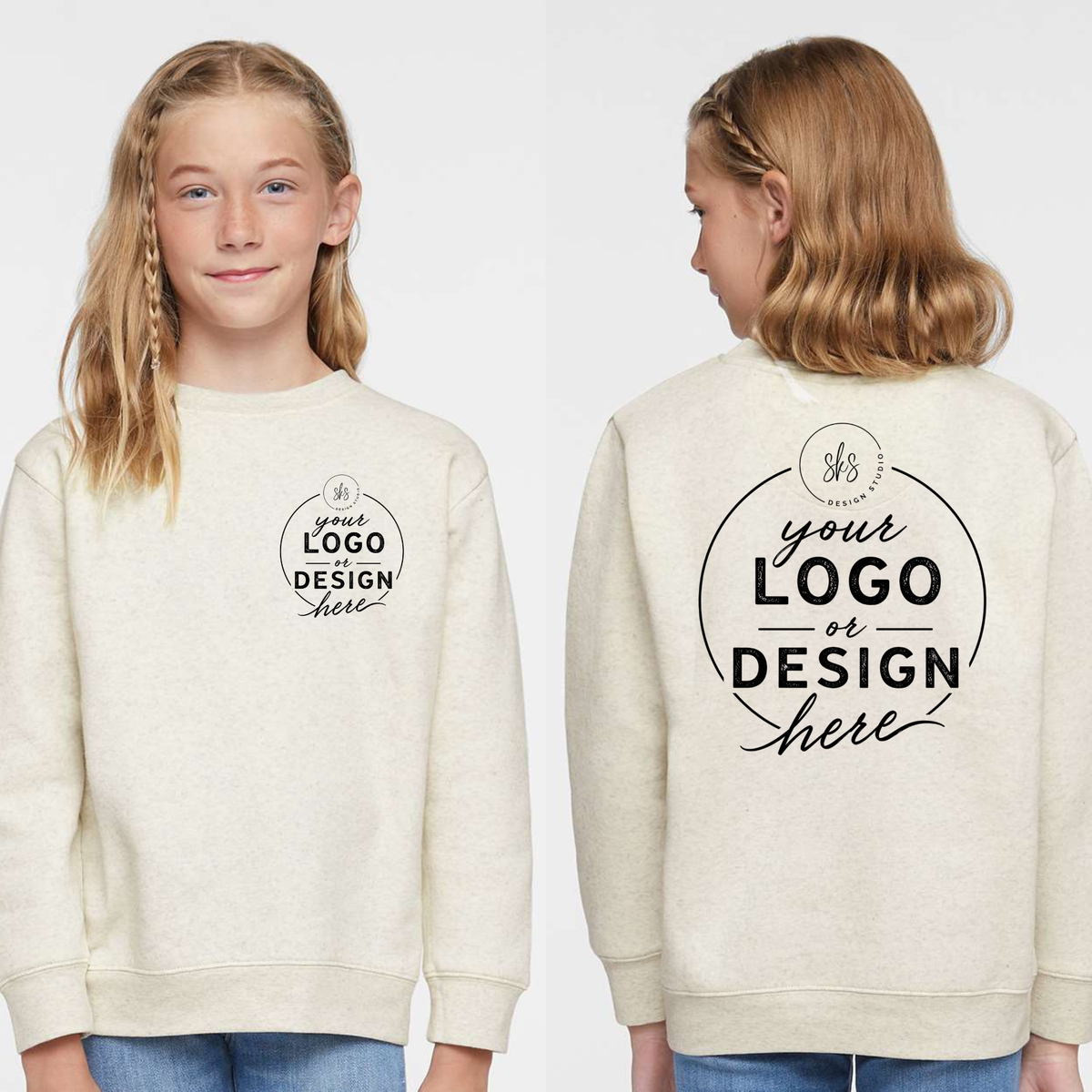 CUSTOM LOGO | Youth Crewneck Sweatshirt [LAT]