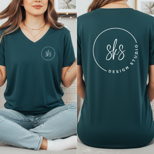 CUSTOM LOGO | Women's V-Neck T-Shirt [BELLA CANVAS]