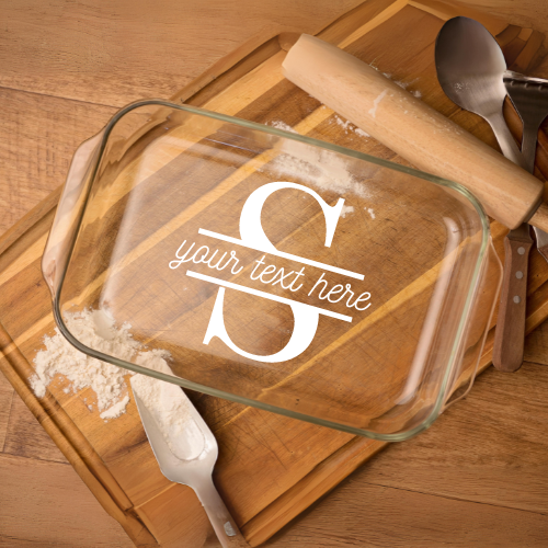 PERSONALIZED Monogram | ENGRAVED | Glass Baking Dish