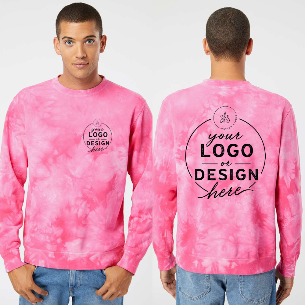 CUSTOM LOGO | Unisex Tie-Dyed Crewneck [INDEPENDENT TRADING CO.]